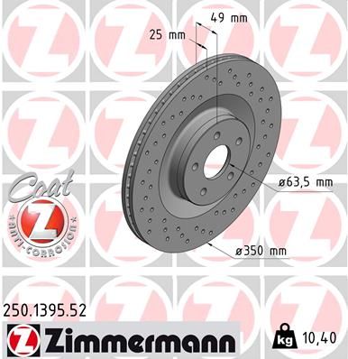 250139552 ZIMMERMANN Тормозной диск