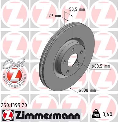 250139920 ZIMMERMANN Тормозной диск