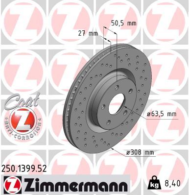 250139952 ZIMMERMANN Тормозной диск