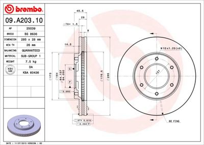 09A20310 BREMBO Тормозной диск