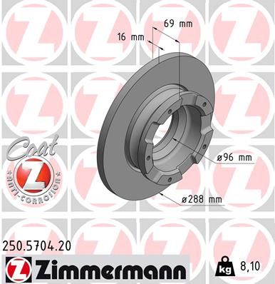 250570420 ZIMMERMANN Тормозной диск