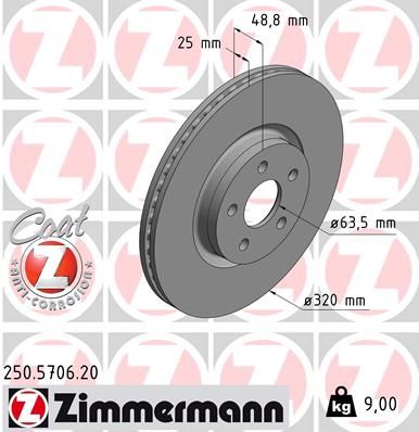 250570620 ZIMMERMANN Тормозной диск