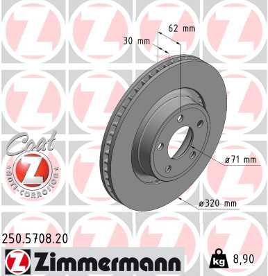 250570820 ZIMMERMANN Тормозной диск