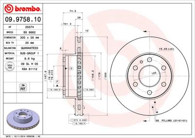 09975810 BREMBO Тормозной диск