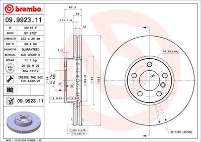 09992311 BREMBO Тормозной диск