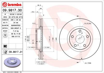 09981731 BREMBO Тормозной диск