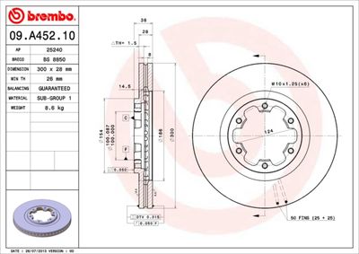 09A45210 BREMBO Тормозной диск