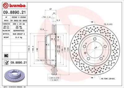 09889021 BREMBO Тормозной диск