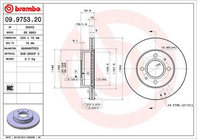 09975320 BREMBO Тормозной диск