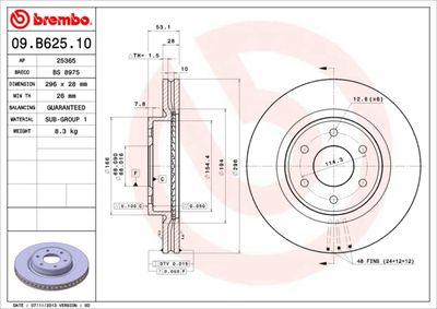 09B62510 BREMBO Тормозной диск