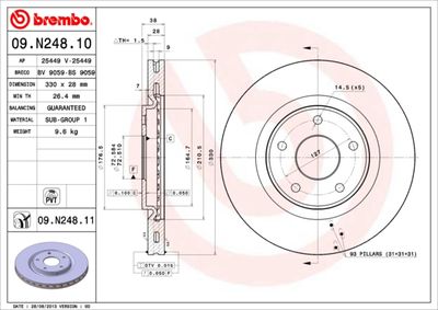 09N24811 BREMBO Тормозной диск