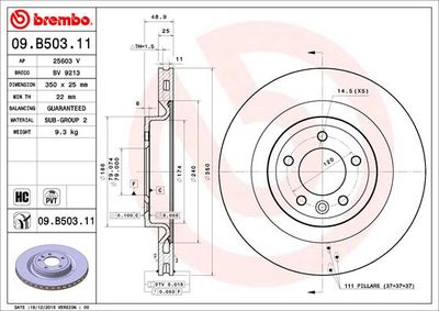 09B50311 BREMBO Тормозной диск