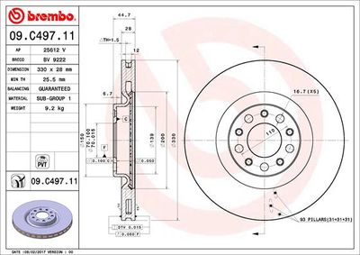 09C49711 BREMBO Тормозной диск