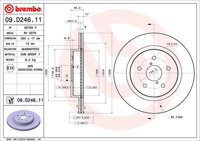 09D24611 BREMBO Тормозной диск