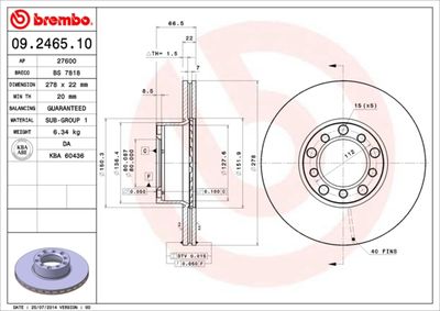 BS7818 BRECO Тормозной диск