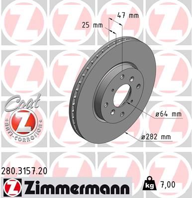 280315720 ZIMMERMANN Тормозной диск