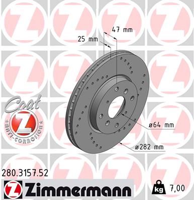 280315752 ZIMMERMANN Тормозной диск