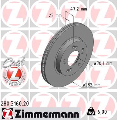 280316020 ZIMMERMANN Тормозной диск