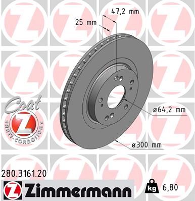 280316120 ZIMMERMANN Тормозной диск