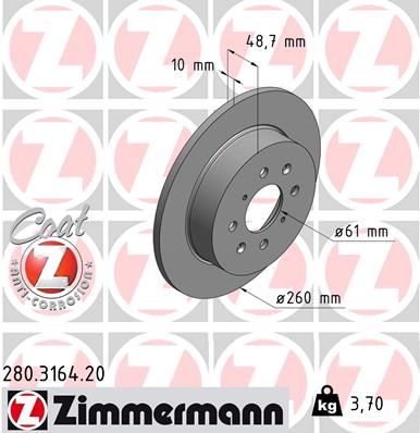 280316420 ZIMMERMANN Тормозной диск