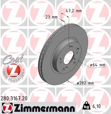 280316720 ZIMMERMANN Тормозной диск