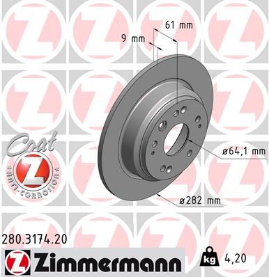 280317420 ZIMMERMANN Тормозной диск