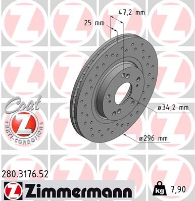 280317652 ZIMMERMANN Тормозной диск