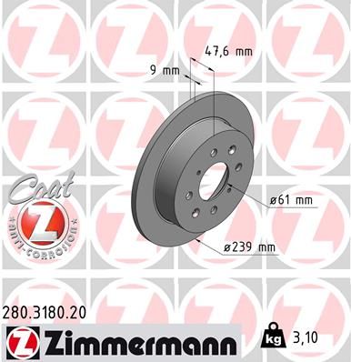 280318020 ZIMMERMANN Тормозной диск