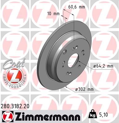 280318220 ZIMMERMANN Тормозной диск