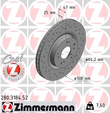 280318452 ZIMMERMANN Тормозной диск