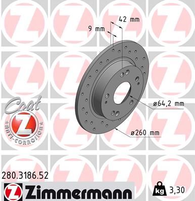 280318652 ZIMMERMANN Тормозной диск