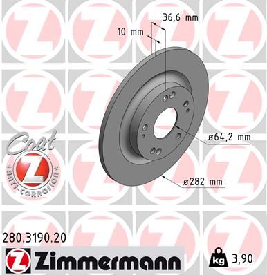 280319020 ZIMMERMANN Тормозной диск