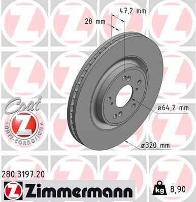 280319720 ZIMMERMANN Тормозной диск