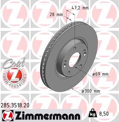 285351820 ZIMMERMANN Тормозной диск