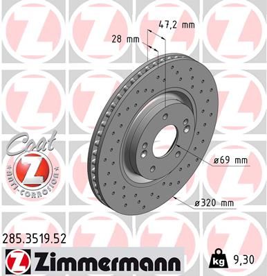 285351952 ZIMMERMANN Тормозной диск