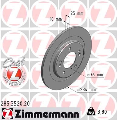 285352020 ZIMMERMANN Тормозной диск