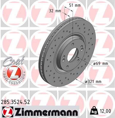 285352452 ZIMMERMANN Тормозной диск