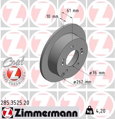 285352520 ZIMMERMANN Тормозной диск