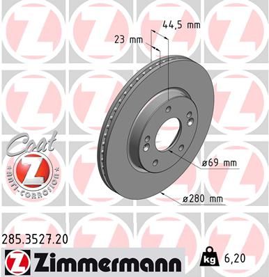 285352720 ZIMMERMANN Тормозной диск