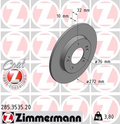 285353520 ZIMMERMANN Тормозной диск