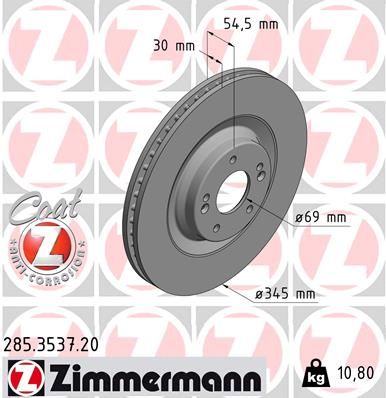 285353720 ZIMMERMANN Тормозной диск