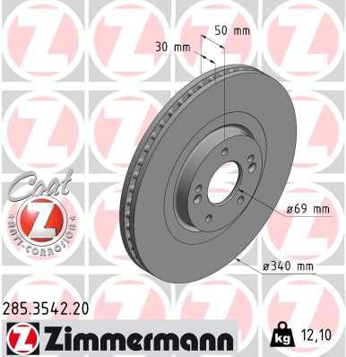 285354220 ZIMMERMANN Тормозной диск