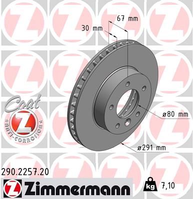 290225720 ZIMMERMANN Тормозной диск