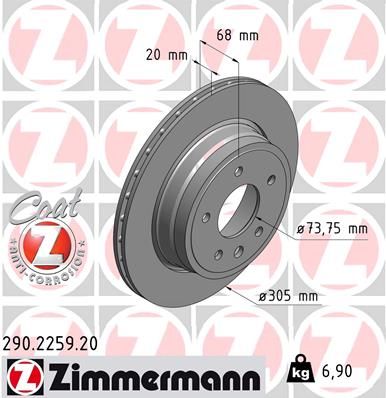 290225920 ZIMMERMANN Тормозной диск