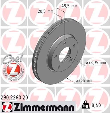 290226020 ZIMMERMANN Тормозной диск