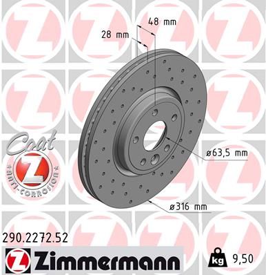 290227252 ZIMMERMANN Тормозной диск