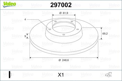 297002 VALEO Тормозной диск