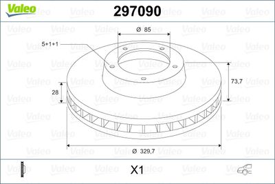 297090 VALEO Тормозной диск