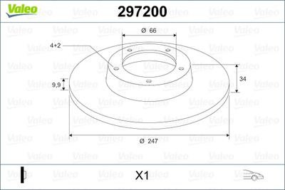 297200 VALEO Тормозной диск