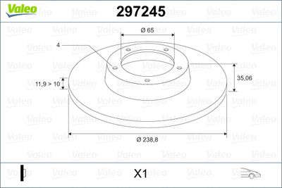 297245 VALEO Тормозной диск